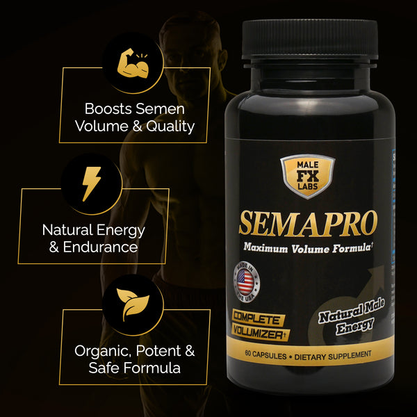 SEMAPRO - Extreme Semen Volumizer and Male Energy Formula - All Natural Endurance Stamina & Semen Health - 60 caps (1 Month Supply)